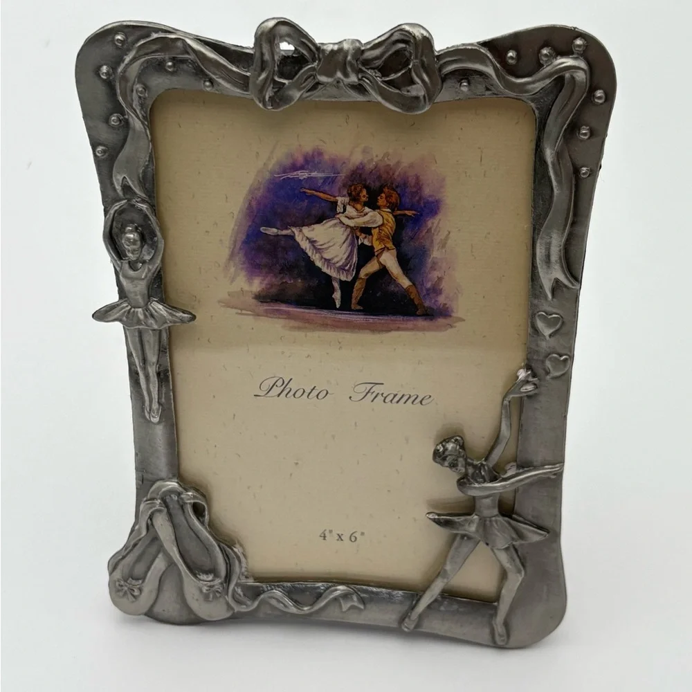 Vintage Pewter Ballet Dancer Photo Frame - 4x6 Photos - Two Available